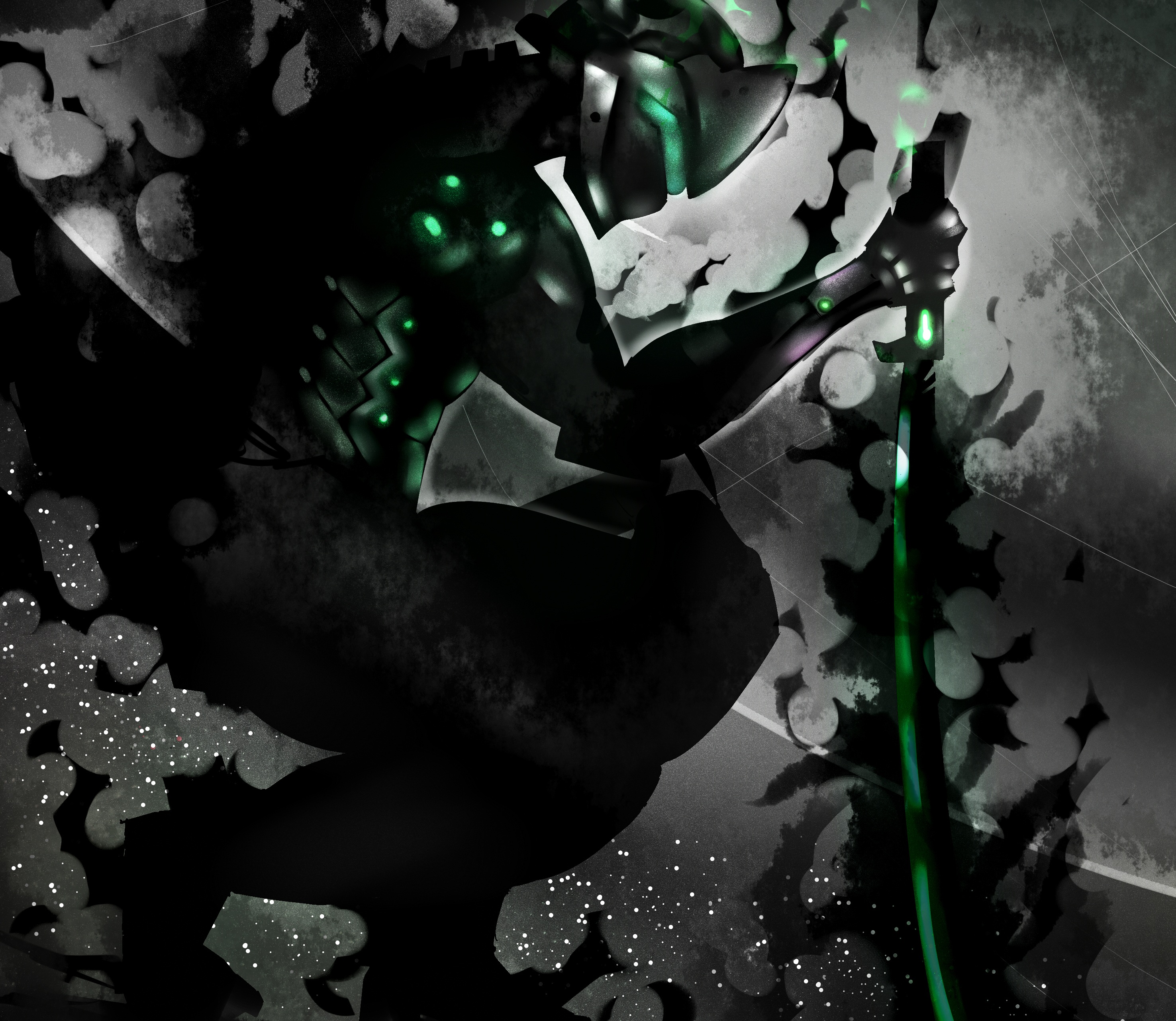 Wallpaper Of Genji, Video Game, Overwatch, Sword, Dark - Illustration  (#24811) - HD Wallpaper \u0026 Backgrounds Download, image size:2952x2564