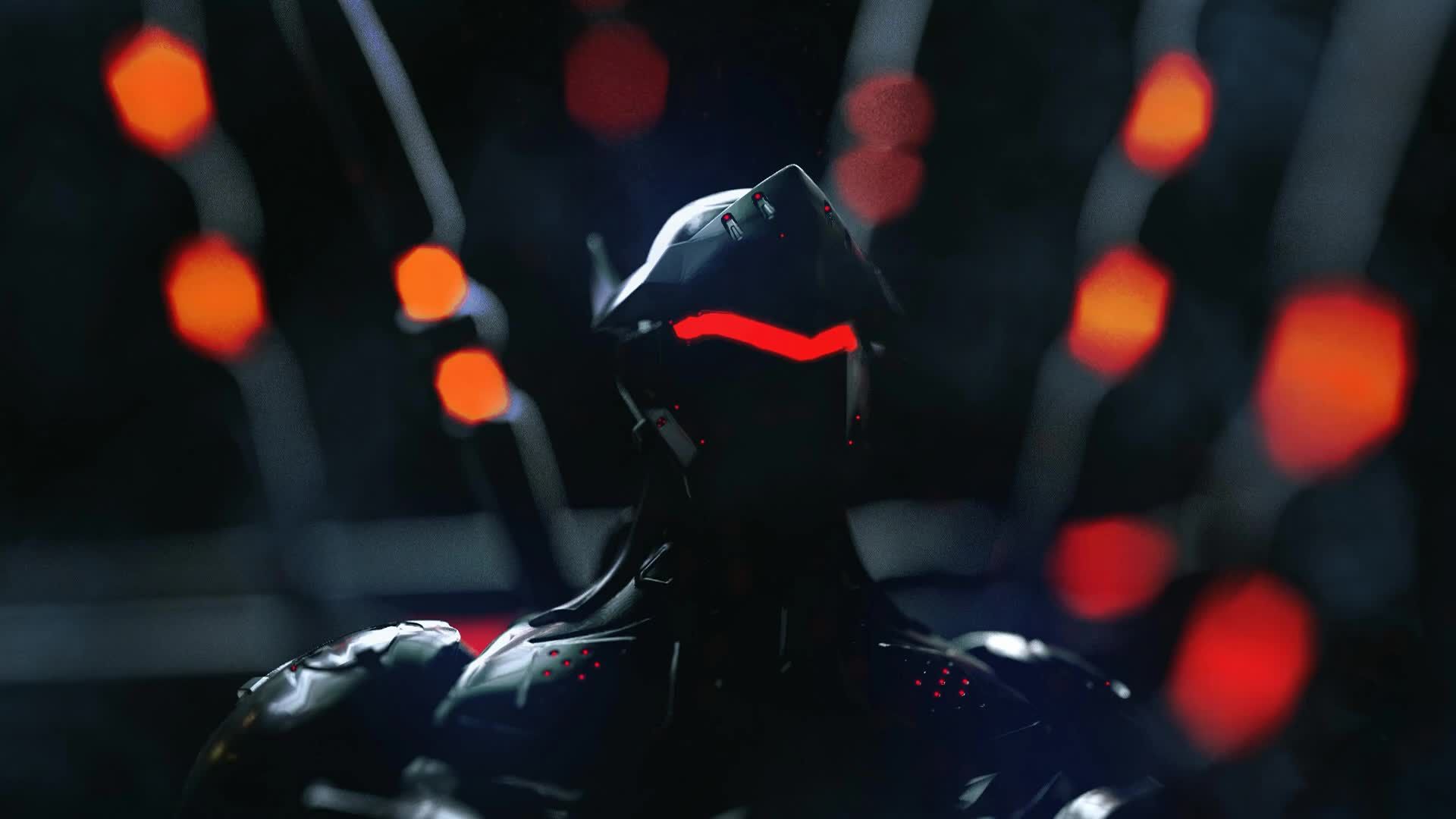 Overwatch Genji Black Red , HD Wallpaper & Backgrounds