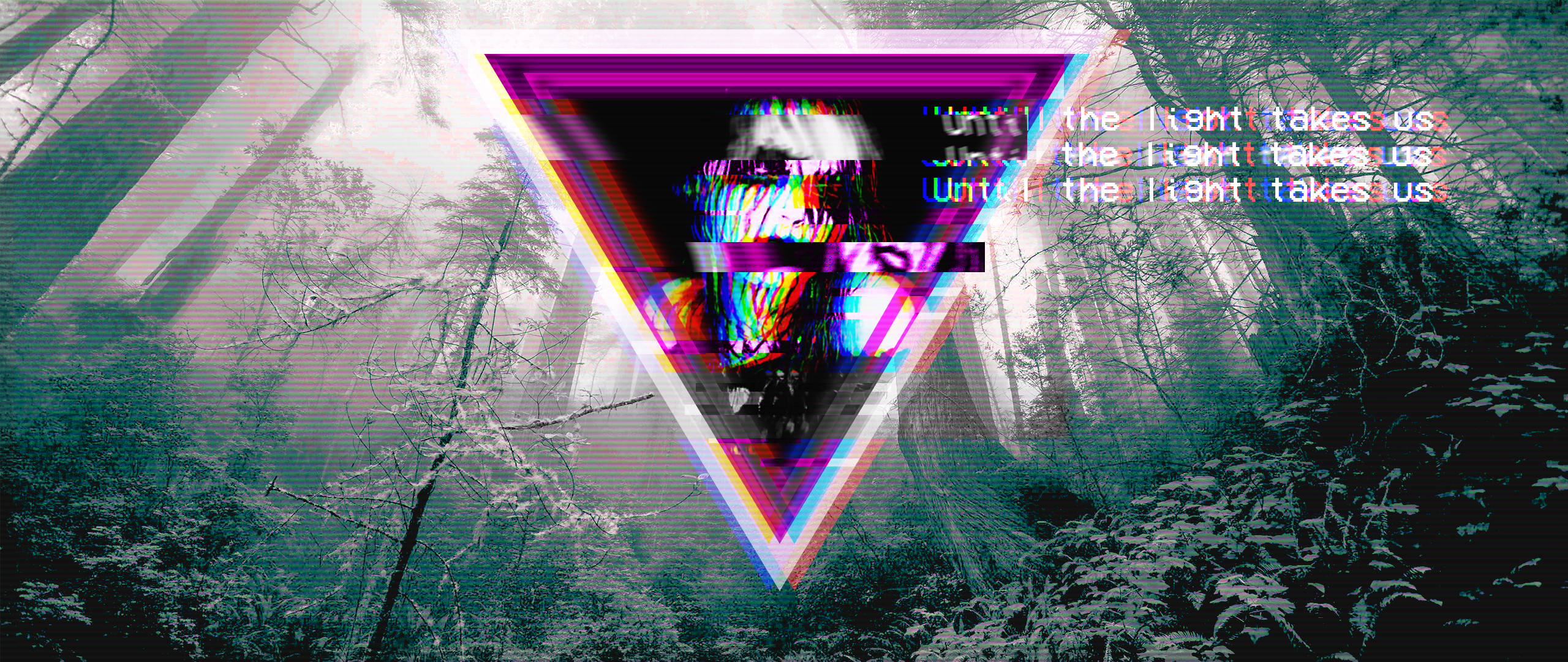 General Glitch Art Black Metal Depressing Forest Vaporwave - Misty Forest , HD Wallpaper & Backgrounds