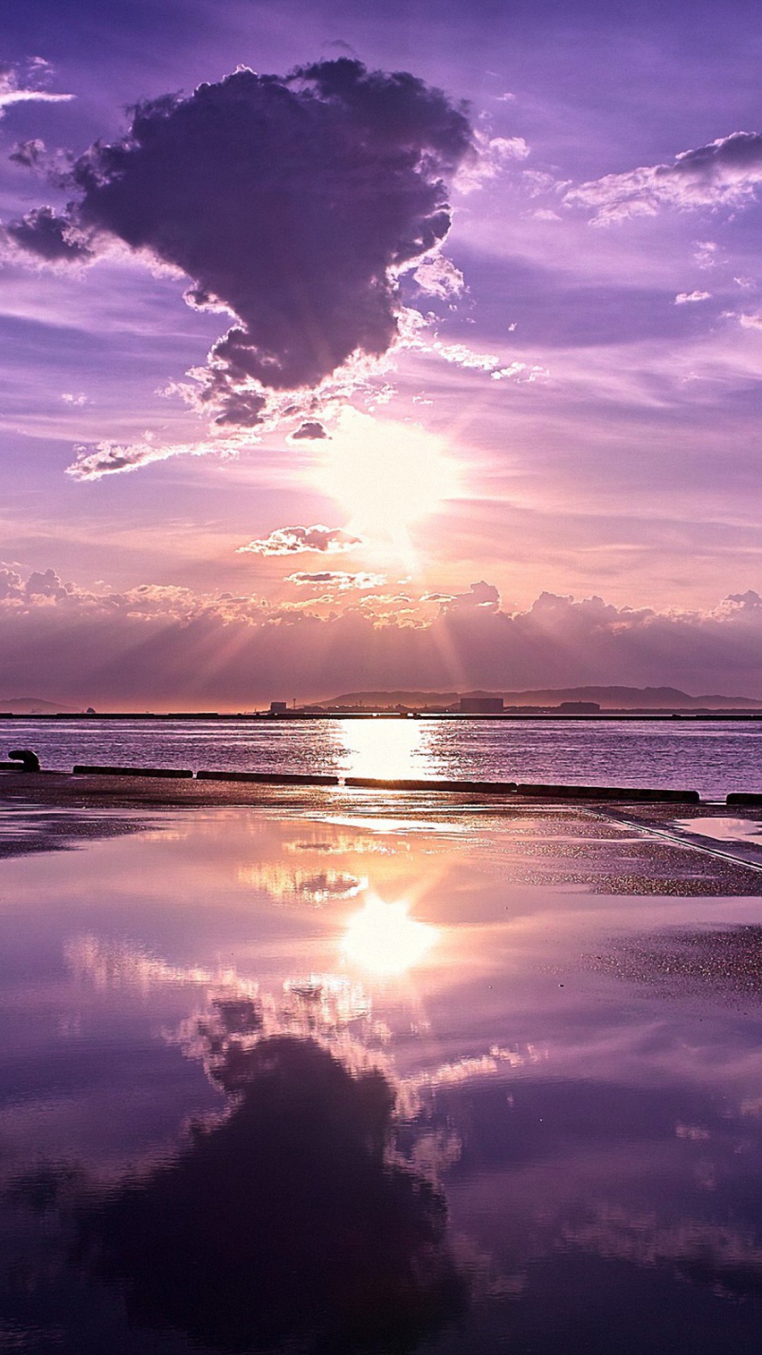 Hd Sun Coast Samsung Galaxy S4 S5 Wallpapers - Sunset Purple Sky Background , HD Wallpaper & Backgrounds
