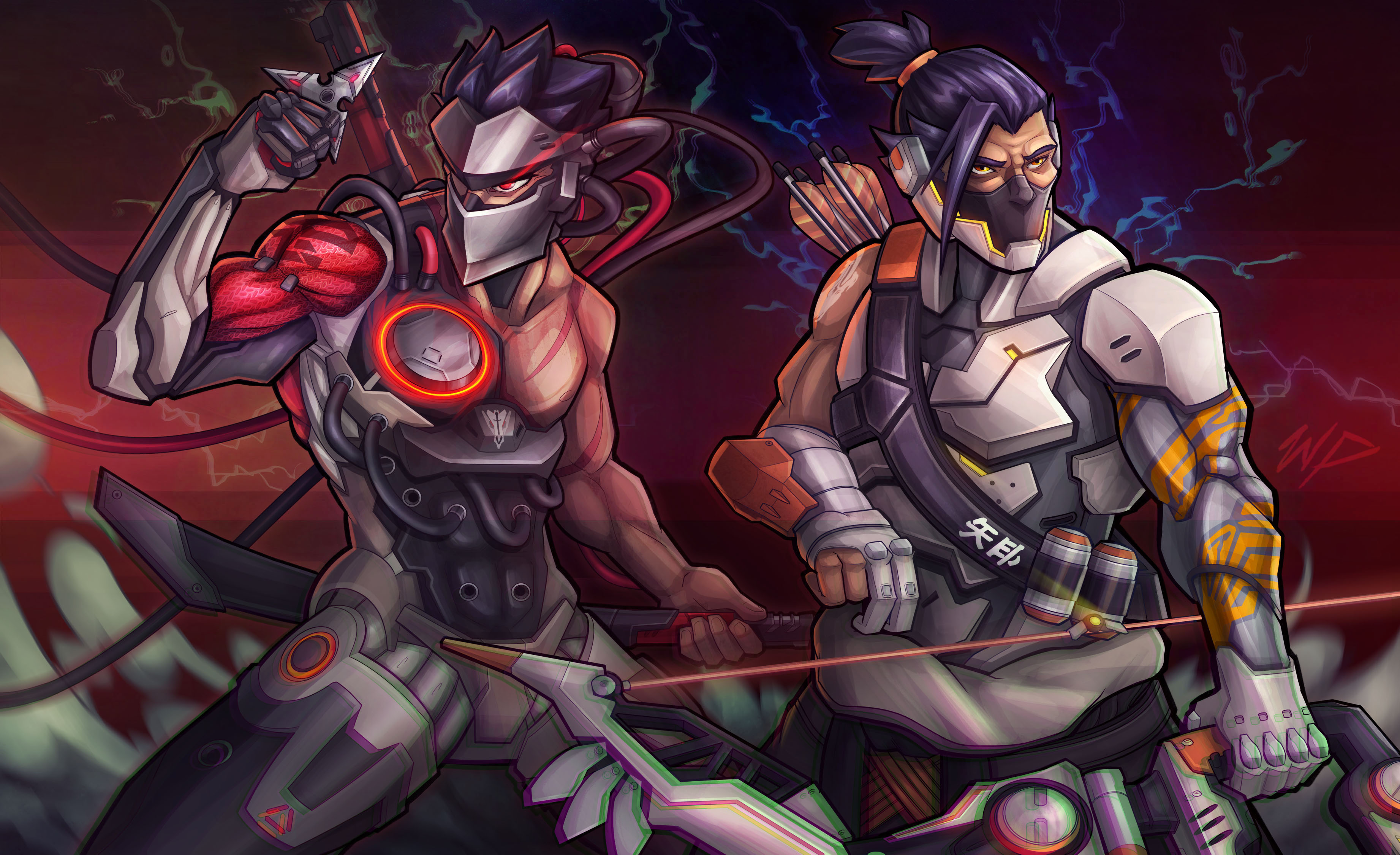 Genji Blackwatch Wallpaper - Genji Et Hanzo Overwatch , HD Wallpaper & Backgrounds