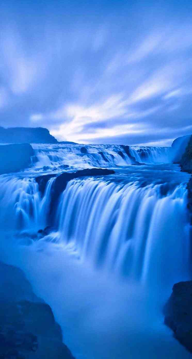 Waterfall Whatsapp Background - Whatsapp Background Images Blue , HD Wallpaper & Backgrounds