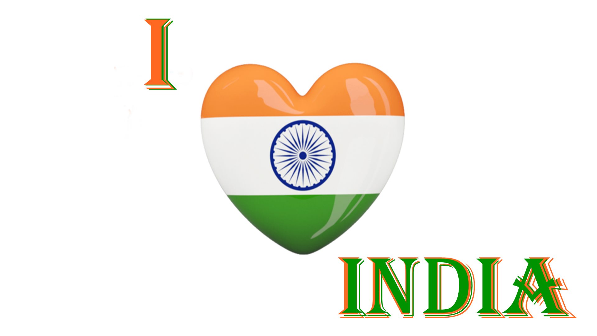 I Love India Beautiful Heart Tiranga Indian Flag Hd - Republic Day 2017 Hd , HD Wallpaper & Backgrounds