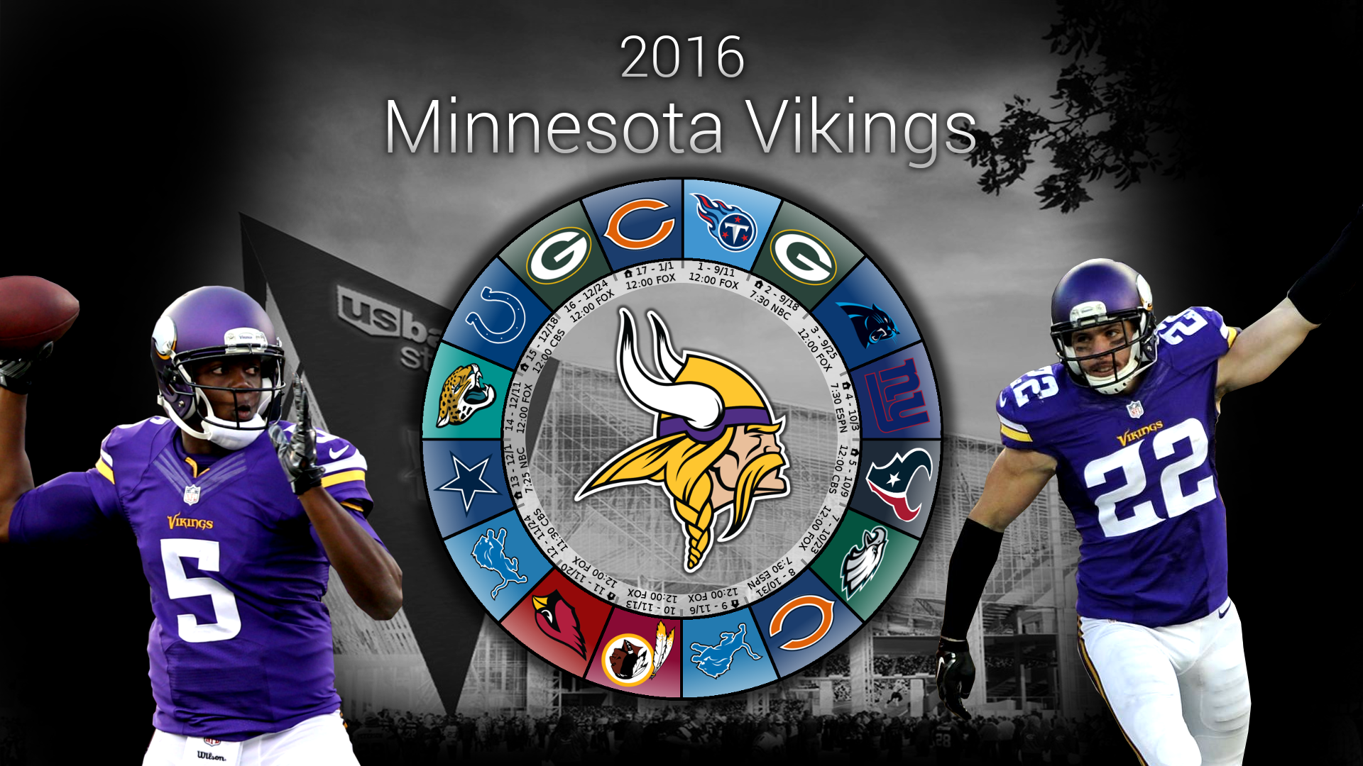 Minnesota Vikings Wallpaper - Minnesota Vikings 2018 Schedule Background , HD Wallpaper & Backgrounds