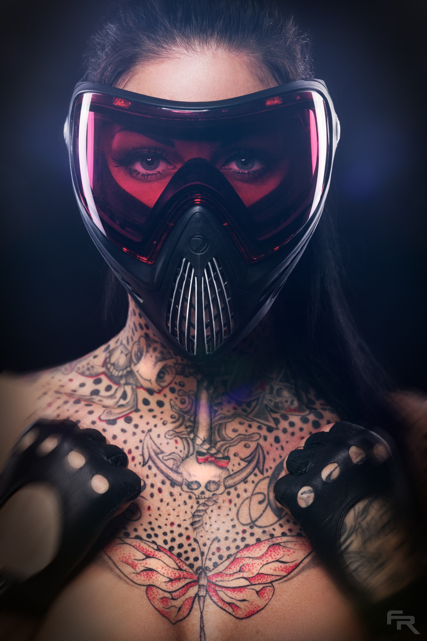 #fr Pixx, #500px, #mask, #tattoo, #women, #model, #face, - Mask Women , HD Wallpaper & Backgrounds