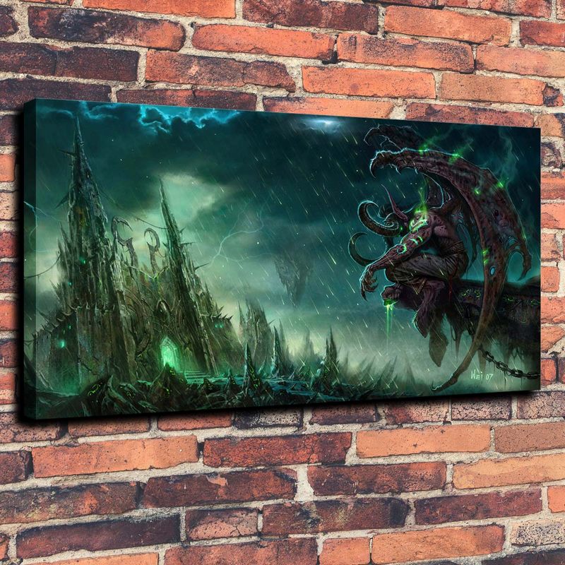 Illidan Wallpaper Print Oil Painting On Canvas Wall - Easy Paintings Of Lighthouses , HD Wallpaper & Backgrounds