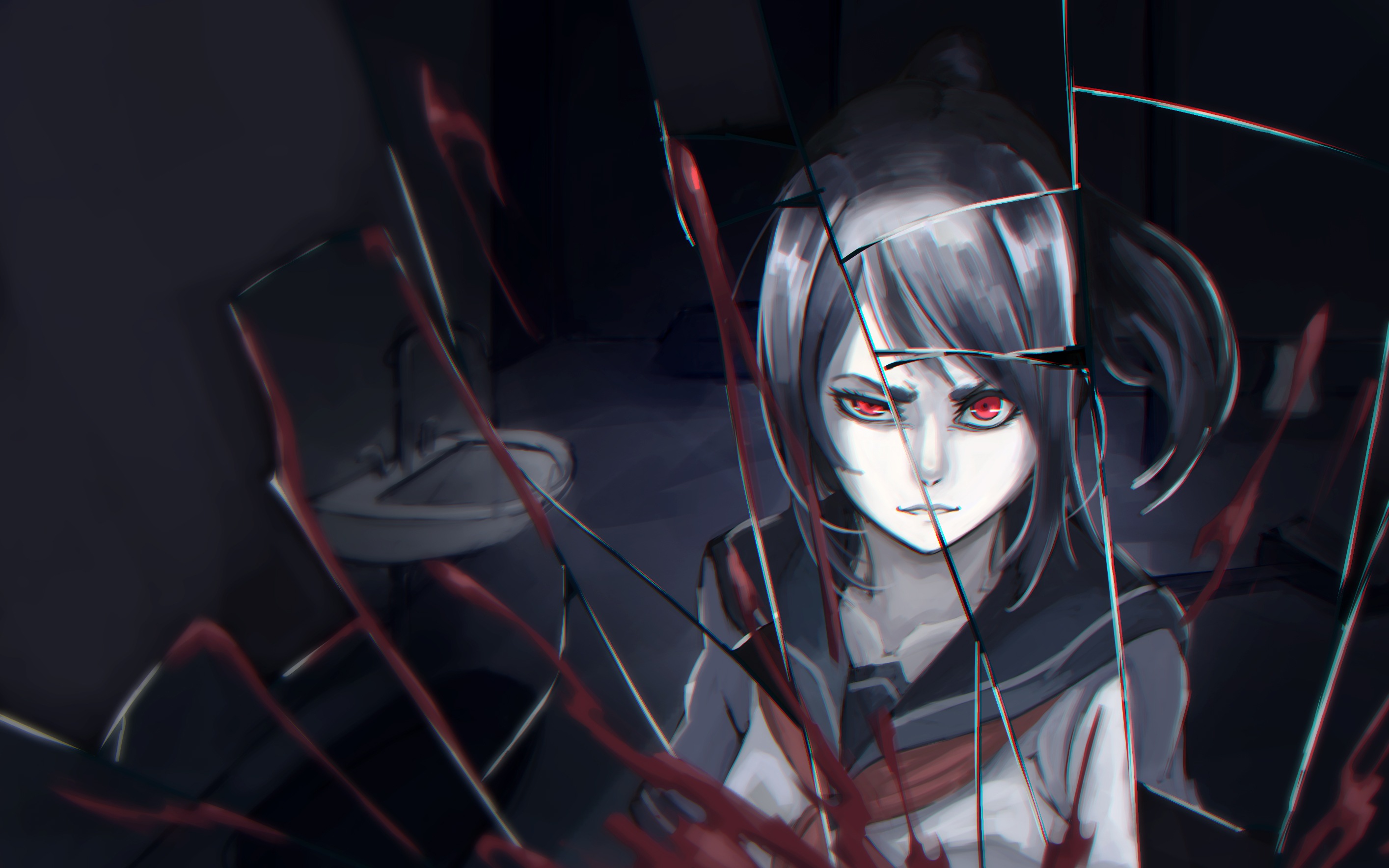 Hd Wallpaper - Yandere Simulator Broken Mirror , HD Wallpaper & Backgrounds