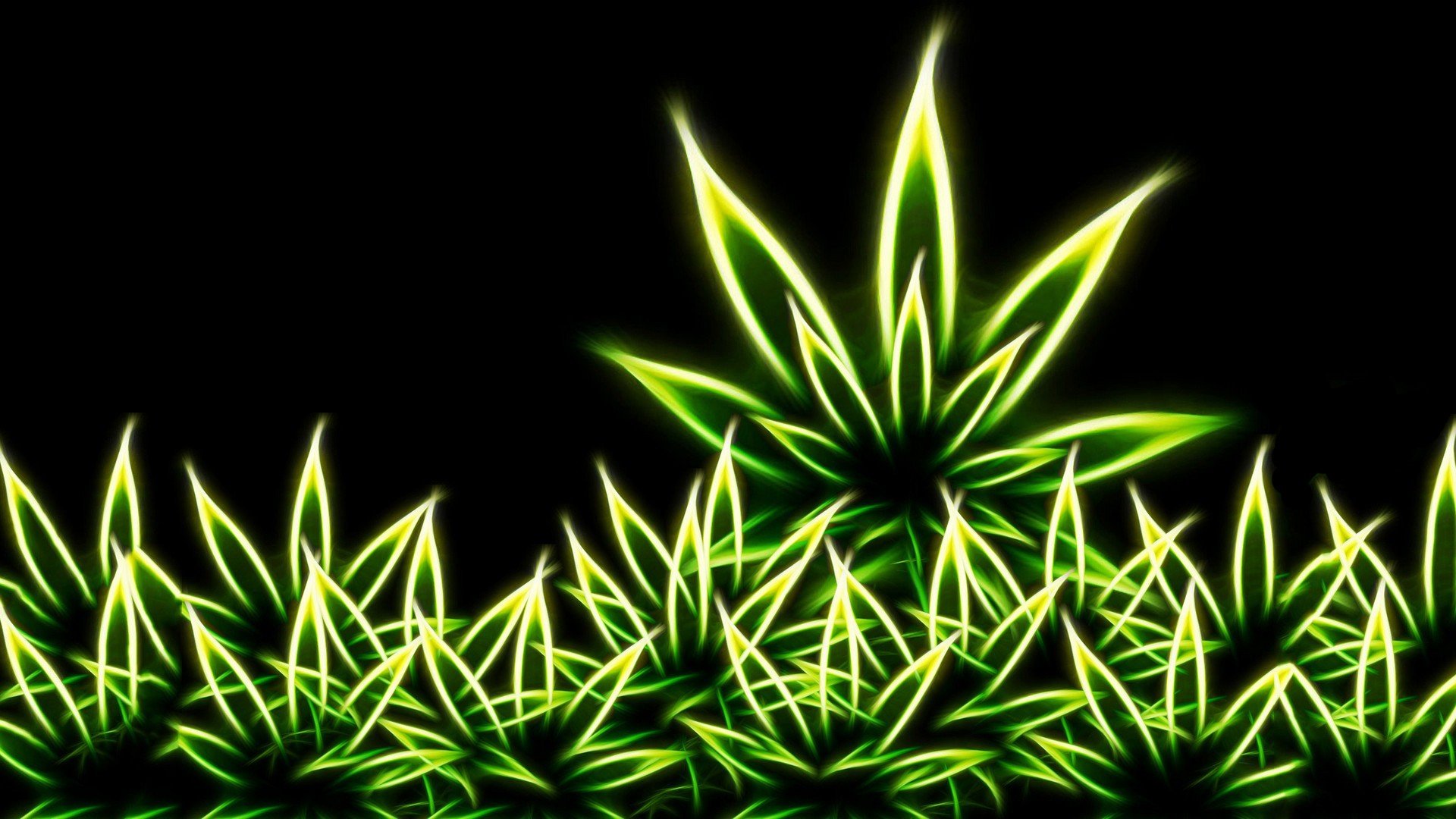 Drugs, Grass, Marijuana, Digital, Art, Weeds, Fractal - Cannabis Wallpaper Art , HD Wallpaper & Backgrounds