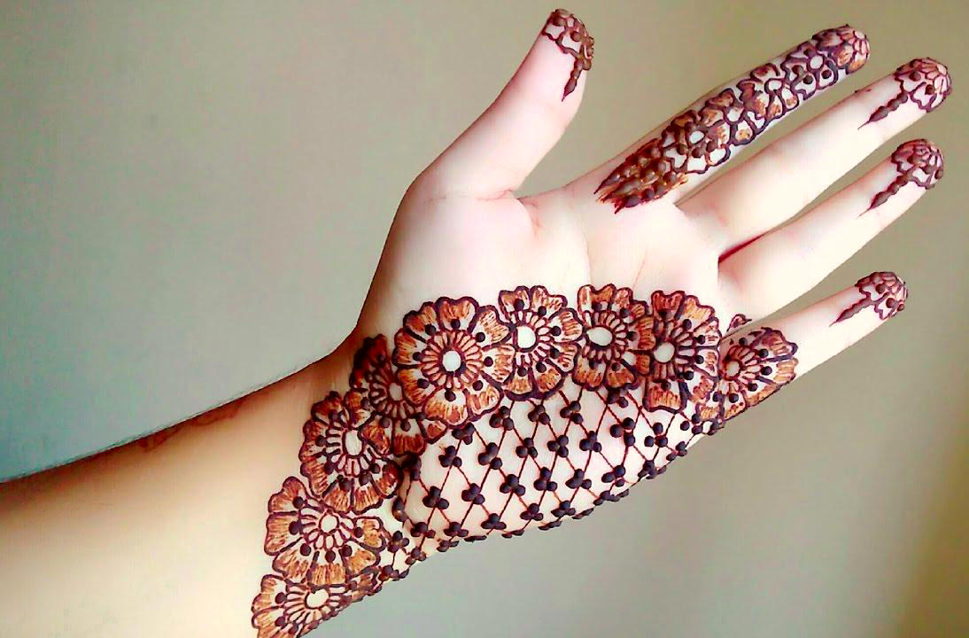 Free Download Beautiful Front Hand Arabic Mehndi Designs - Mehndi Design Simple And Easy , HD Wallpaper & Backgrounds