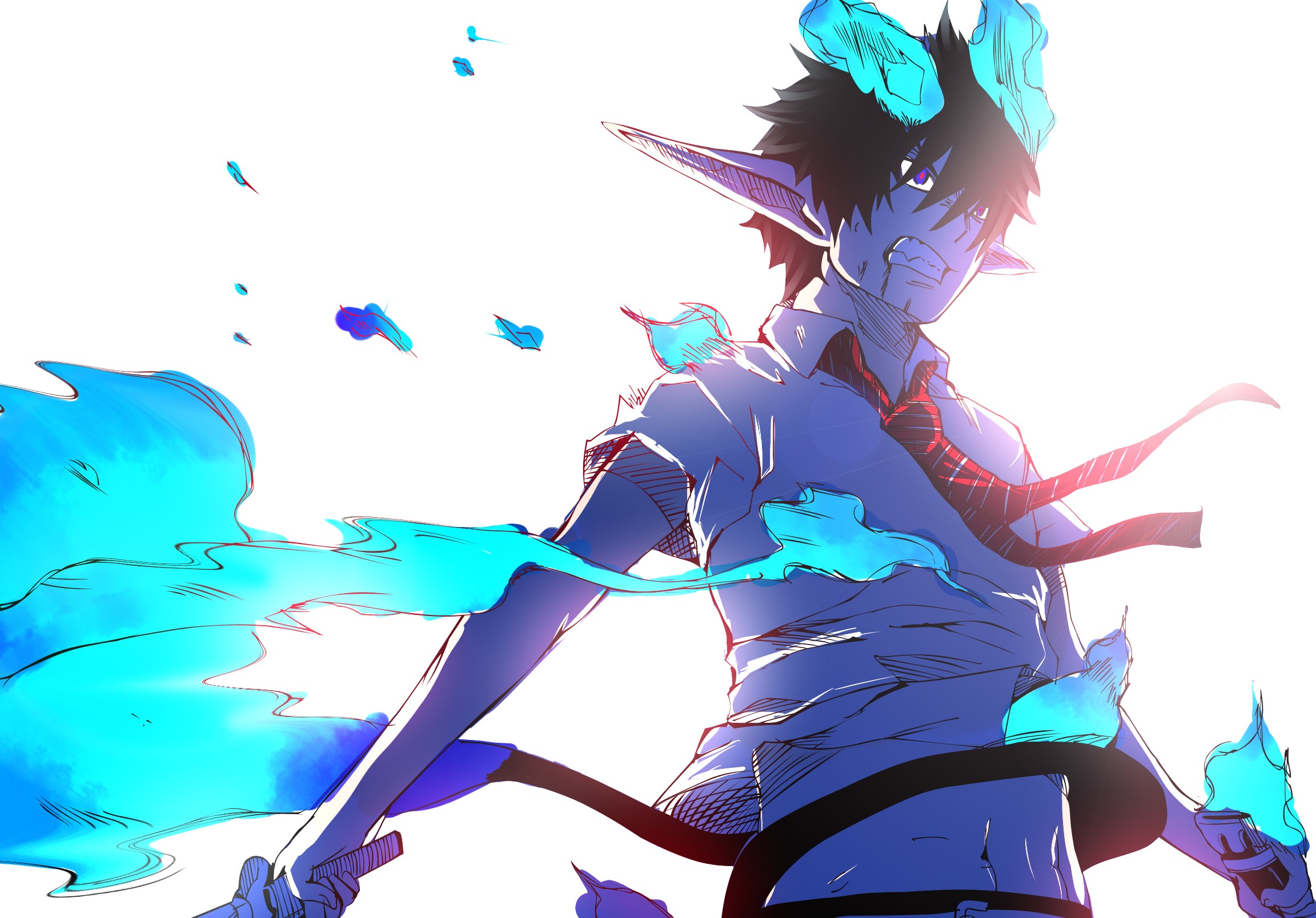 Blue Exorcist Wallpaper Hd - Anime Blue Exorcist Rin , HD Wallpaper & Backgrounds