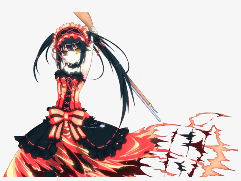Date A Live Tokisaki Kurumi Png - Anime Wallpaper Red And Black , HD Wallpaper & Backgrounds
