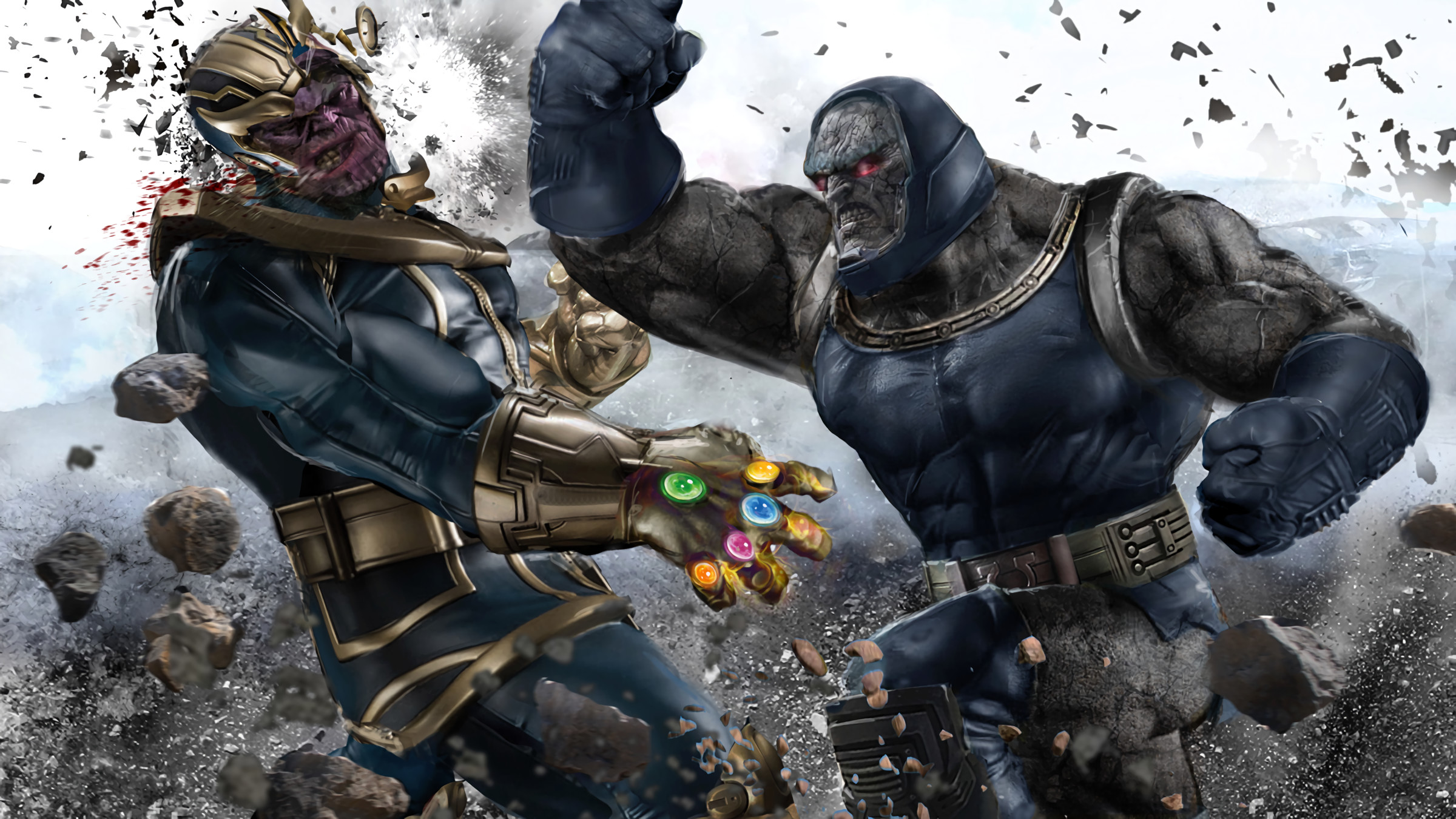 Thanos Vs Darkseid Fight , HD Wallpaper & Backgrounds