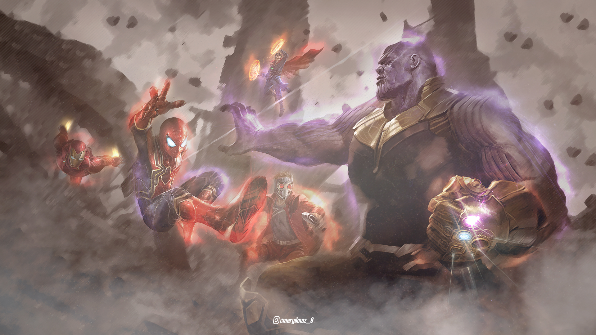 Thanos Fight Infinity War , HD Wallpaper & Backgrounds