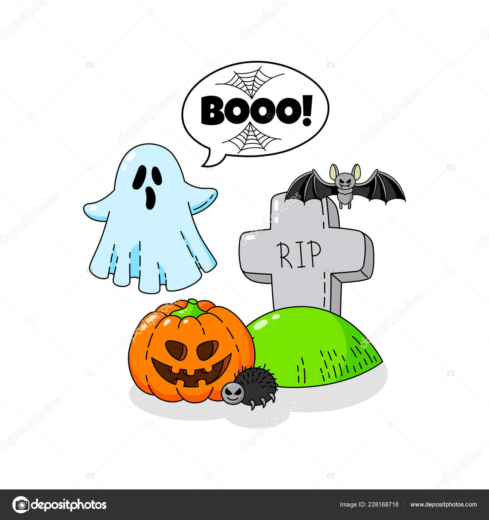 Cartoon Doodle Card Happy Halloween Background Wallpaper - Vector Graphics , HD Wallpaper & Backgrounds
