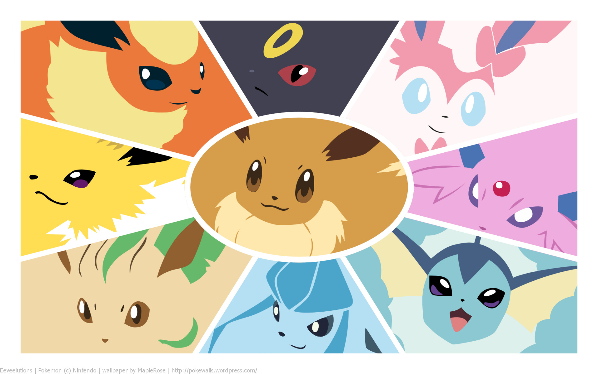 Pokemon Eeveelution Wallpaper Faces - All Eevee Evolutions Background , HD Wallpaper & Backgrounds