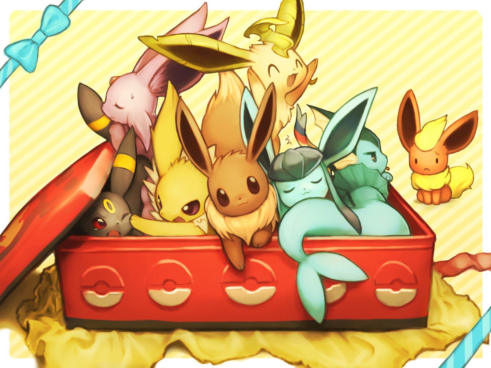 Wallpaper - Eeveelutions In A Box , HD Wallpaper & Backgrounds