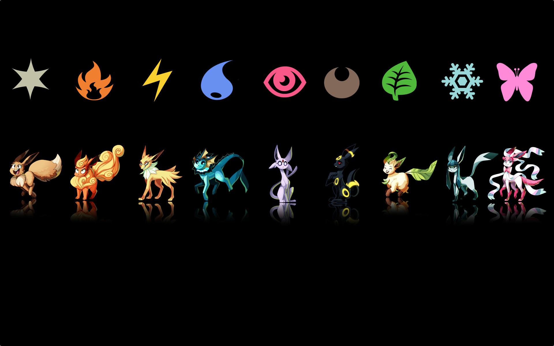 Wallpapers For > Eevee Evolutions With Sylveon Wallpaper - Choose Your Eevee Evolution , HD Wallpaper & Backgrounds