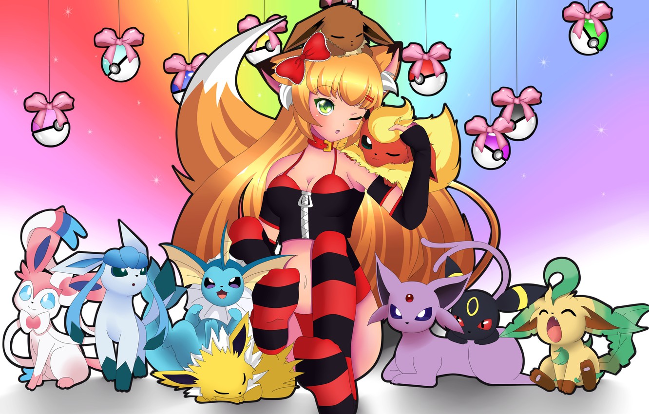 Photo Wallpaper Girl Anime Art Pokemon Pokemon Eevee Photo Wallpaper Girl Anime Art Pokemon Pokemon Eevee