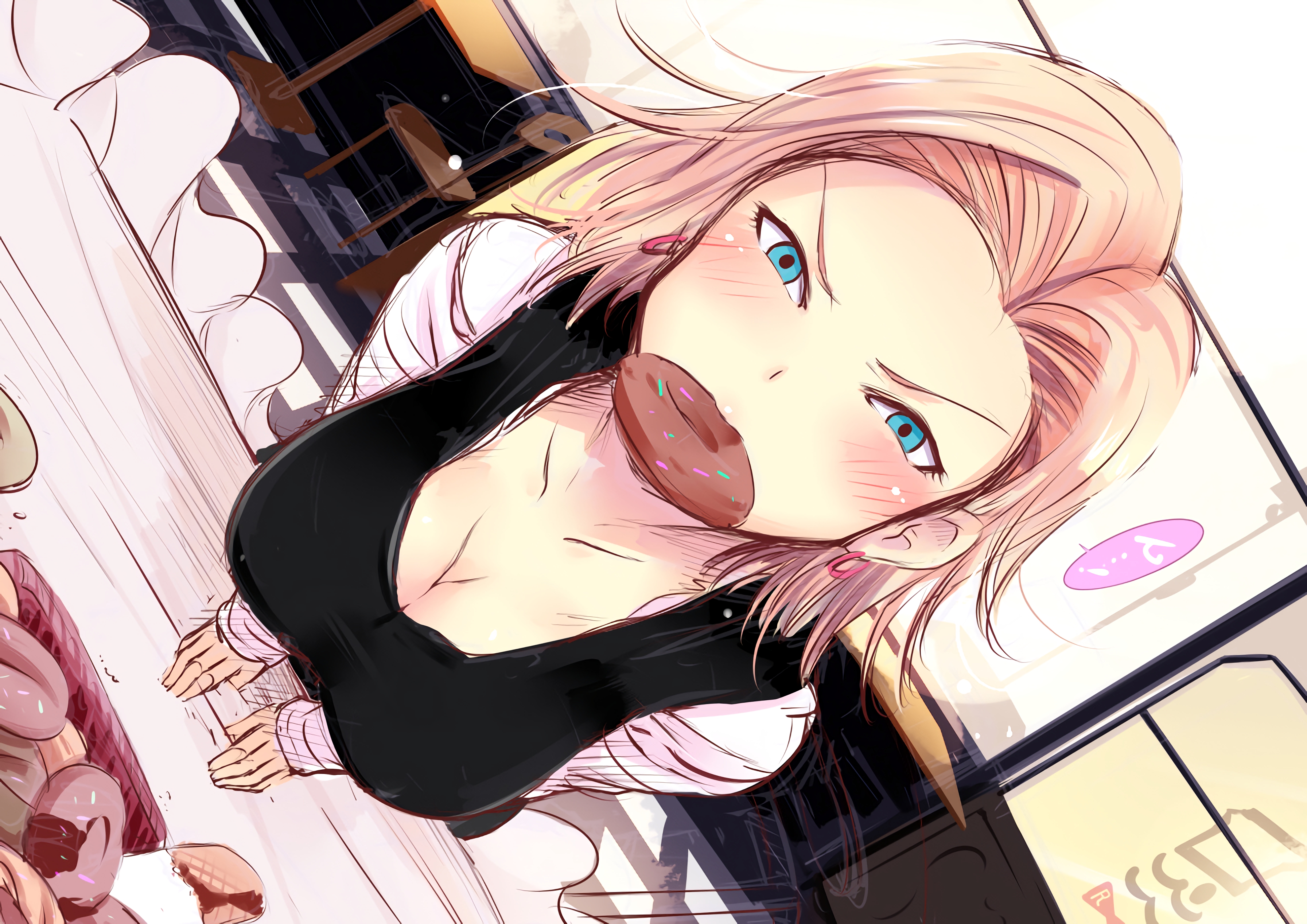 Hd Wallpaper - Anime Girl Short Blond Hair And Blue Eyes , HD Wallpaper & Backgrounds