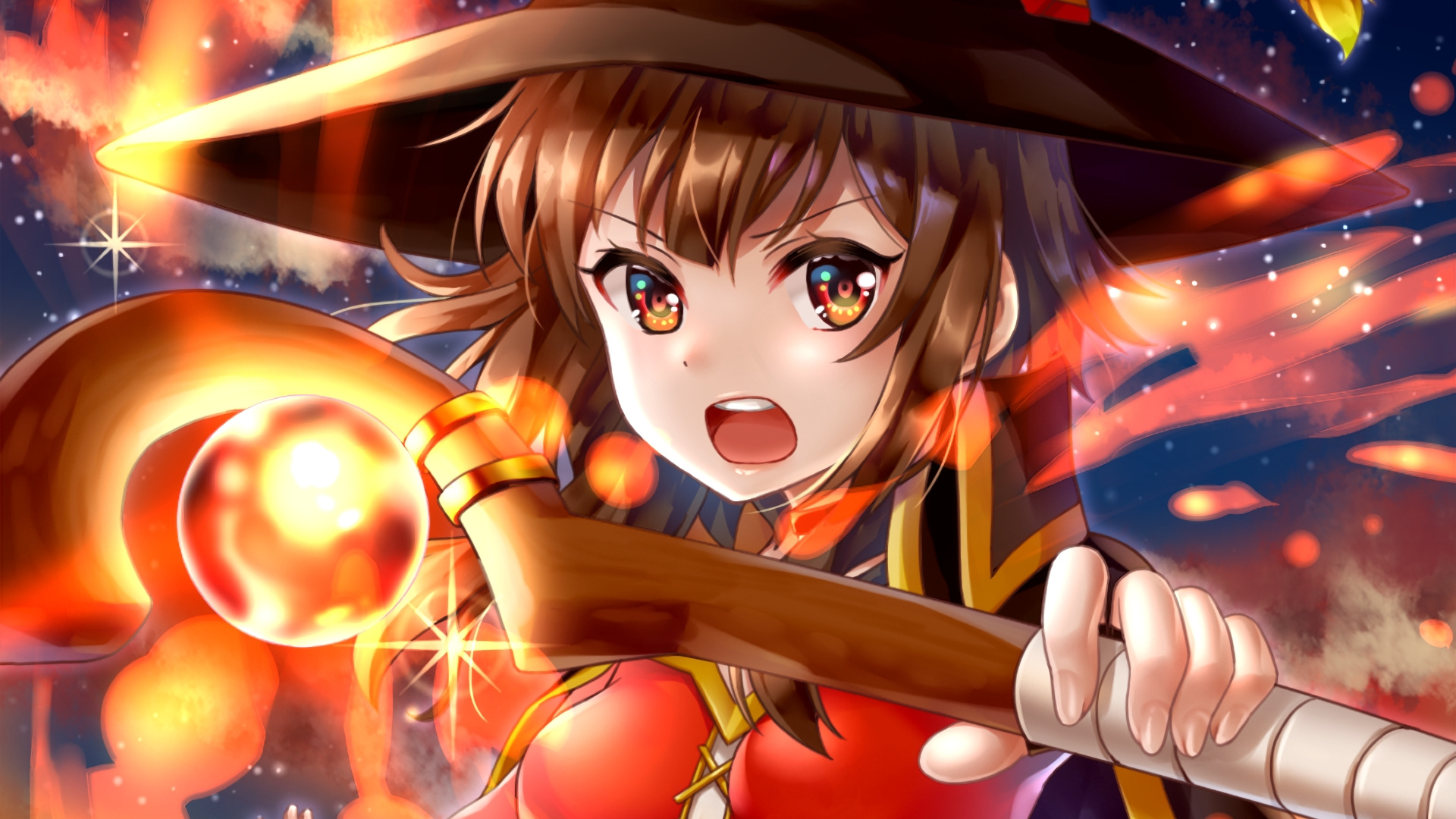 Wallpaper Angry Megumin, Konosuba, Anime Girl - Megumin , HD Wallpaper & Backgrounds