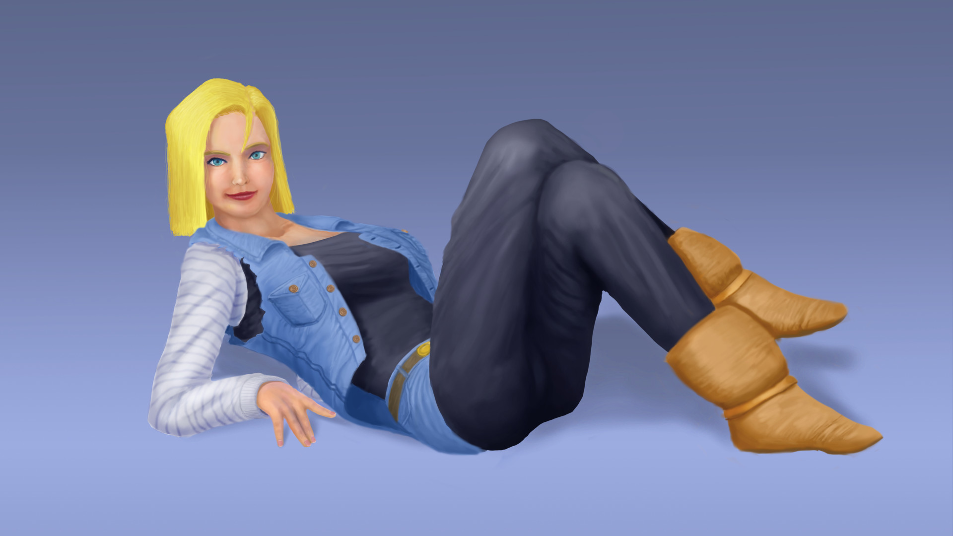 Android 18 Fanart - Fan Art Android 18 , HD Wallpaper & Backgrounds