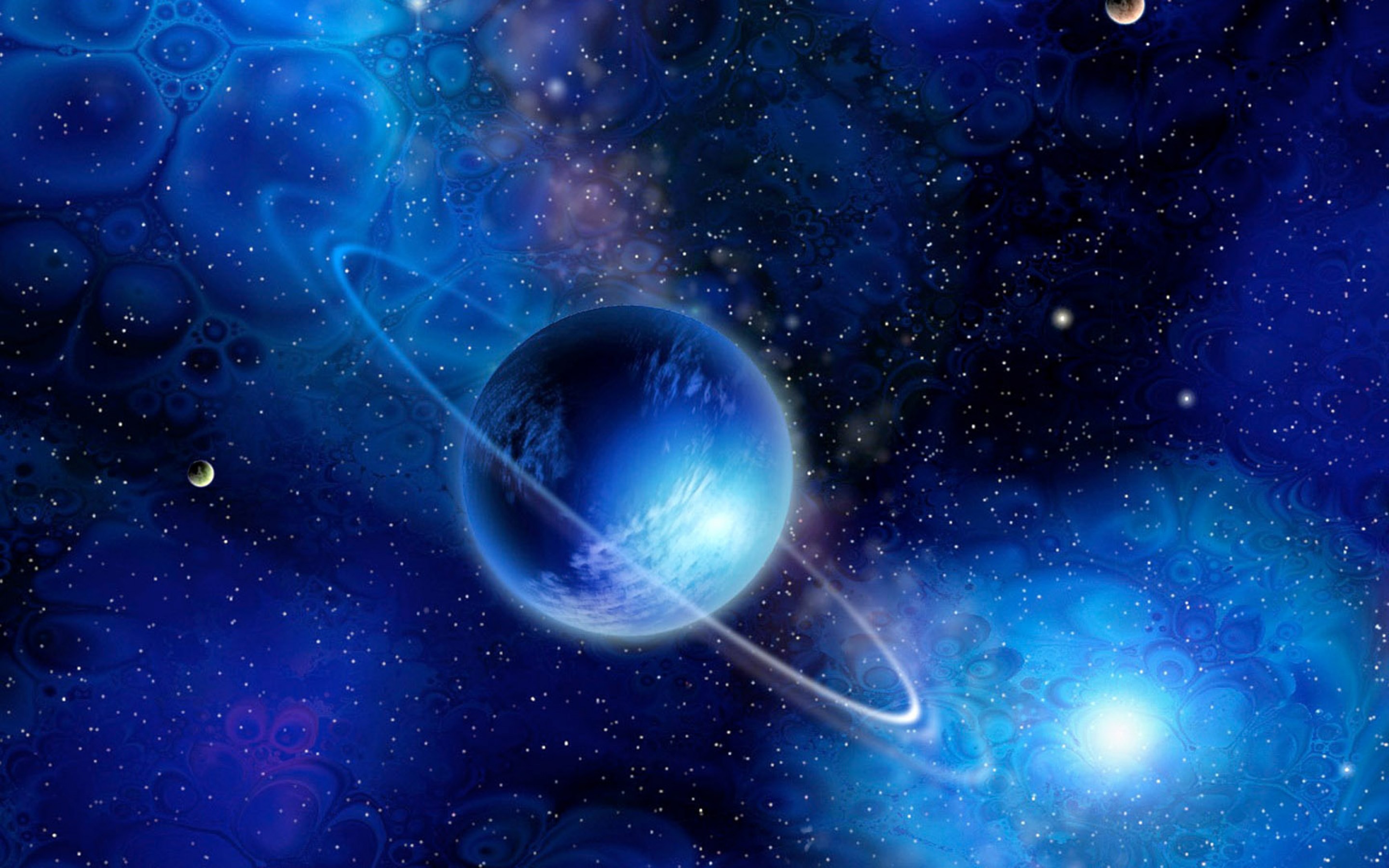 Themes - Blue Galaxies With Planets , HD Wallpaper & Backgrounds