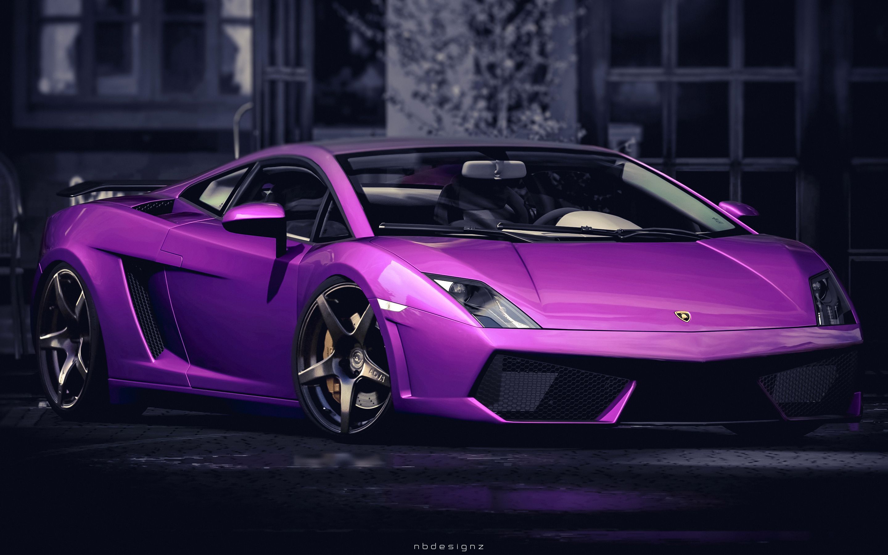 Wallpaper Mobil Sport 3d - Purple Lamborghini Gallardo , HD Wallpaper & Backgrounds