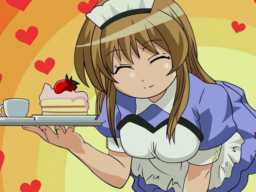 Pani Poni Dash Momose Kurumi Cake Waitress Girl - Pani Poni , HD Wallpaper & Backgrounds