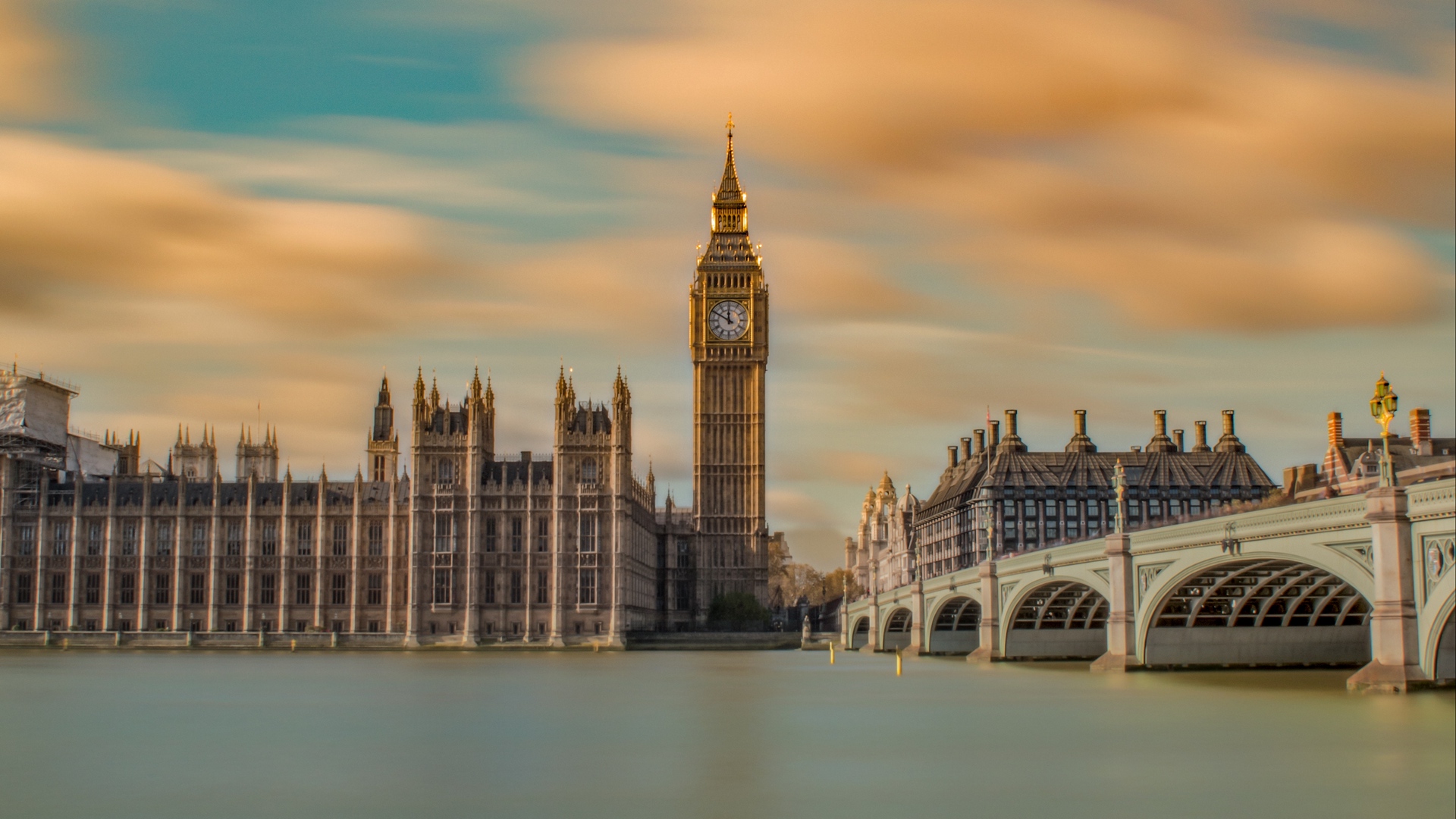 Wallpaper Big Ben, Panorama, Bridge, River, London, - Houses Of Parliament , HD Wallpaper & Backgrounds