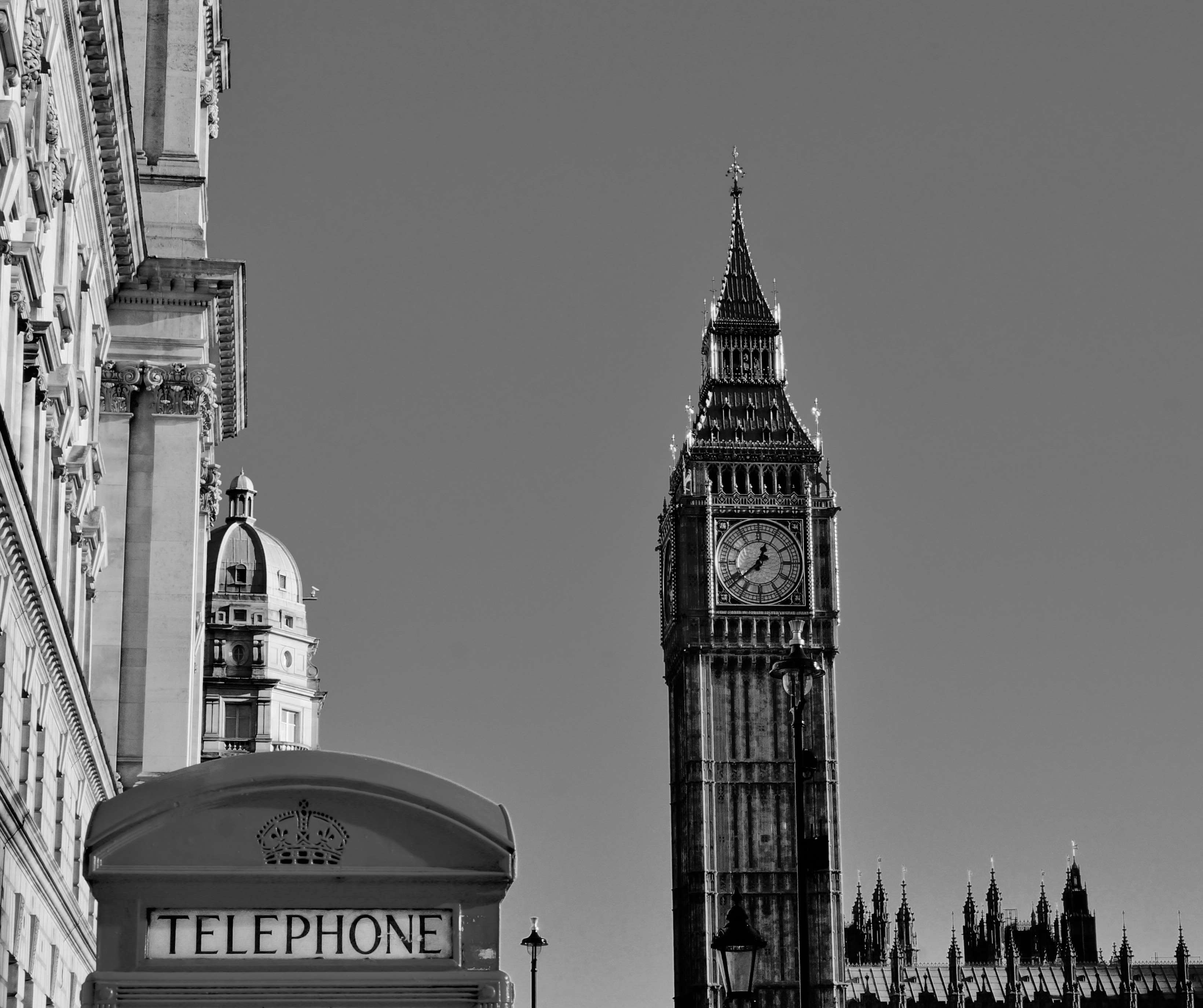 Big Ben, Black And White, City, Clock, Clock Tower, - Big Ben , HD Wallpaper & Backgrounds