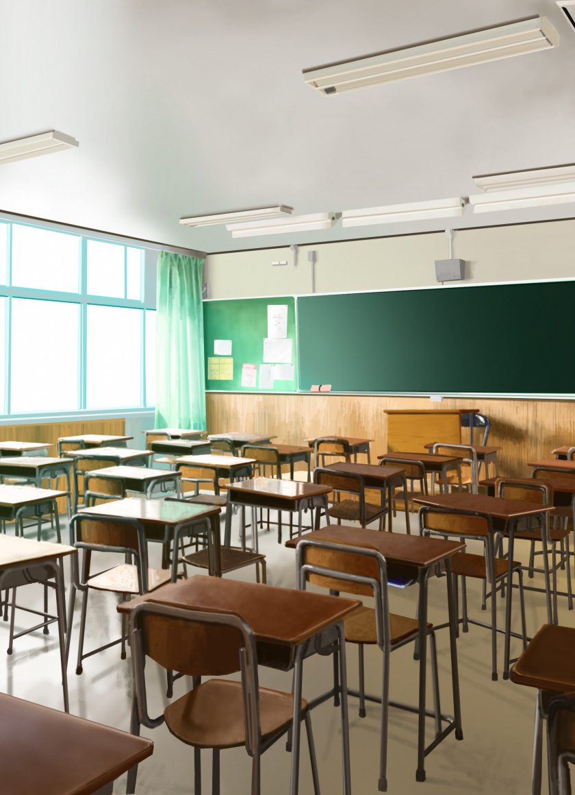 Wallpaper Anime, Classroom, Bench, Original - Classroom , HD Wallpaper & Backgrounds