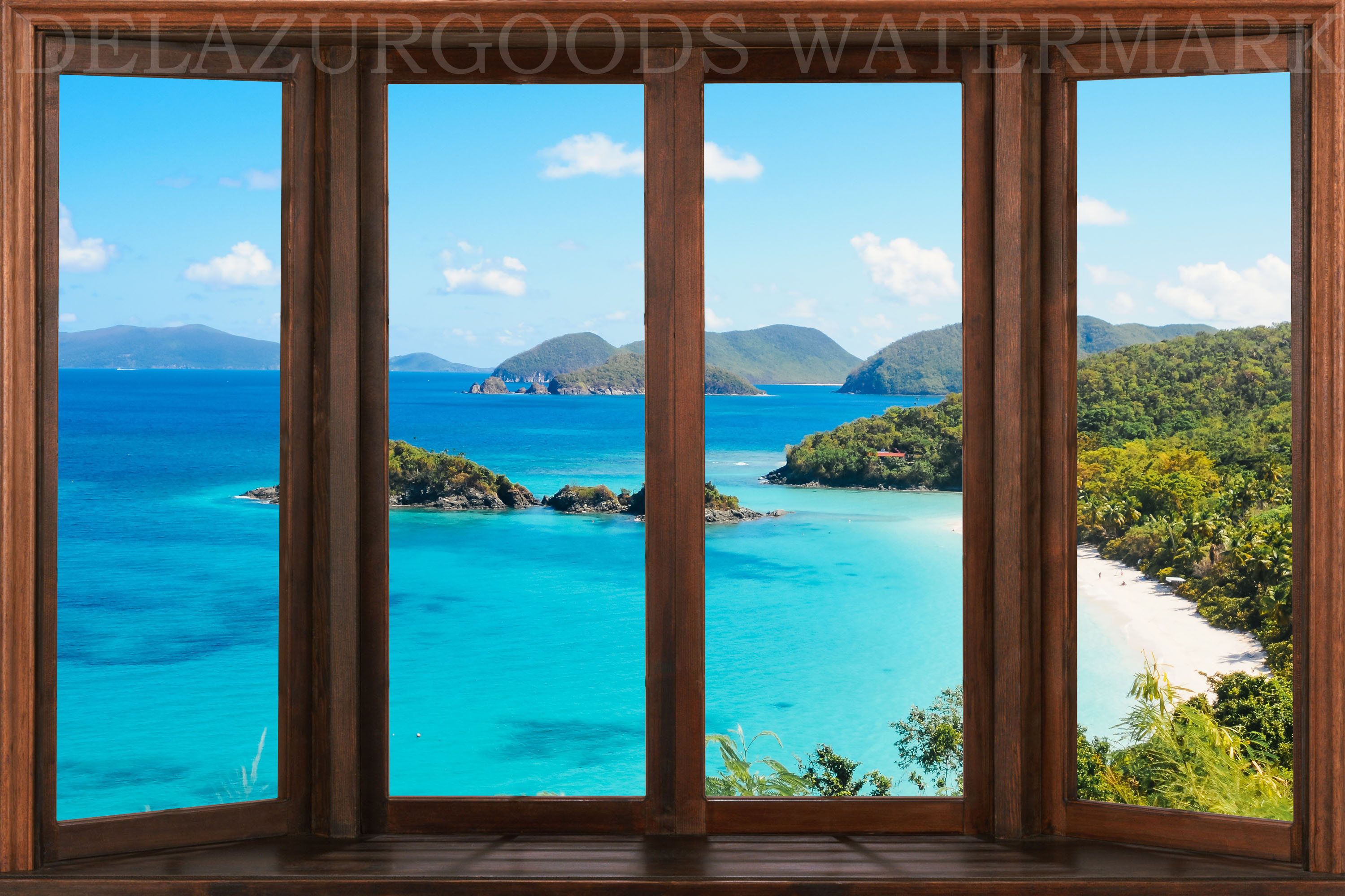 Bay Window View Wall Decal - Us National Park Vurgin Island , HD Wallpaper & Backgrounds