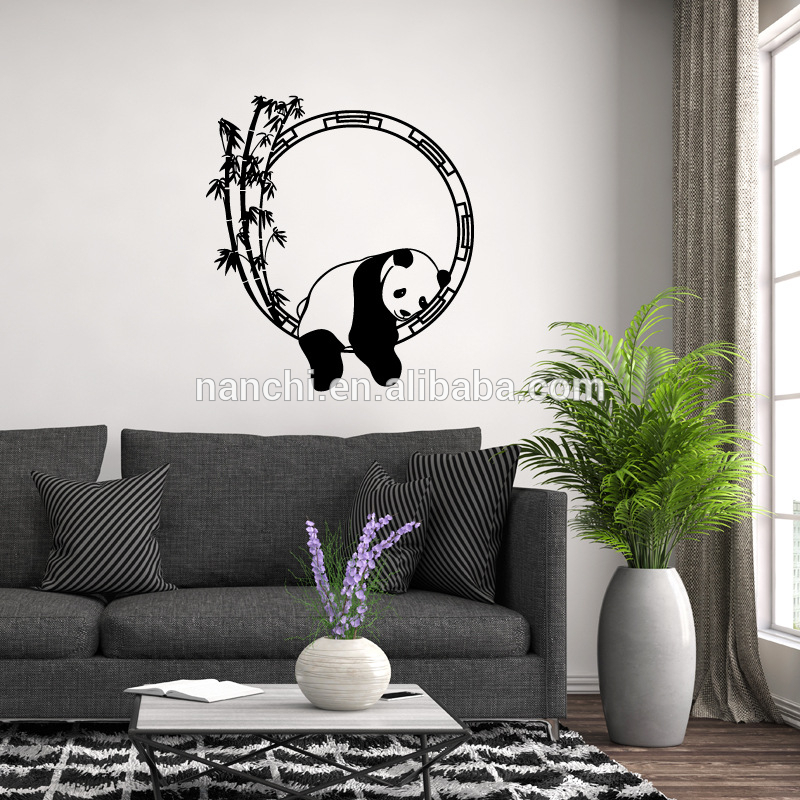 Cute Sleeping Panda Wall Sticker Bedroom Children Removable - Panda Art , HD Wallpaper & Backgrounds