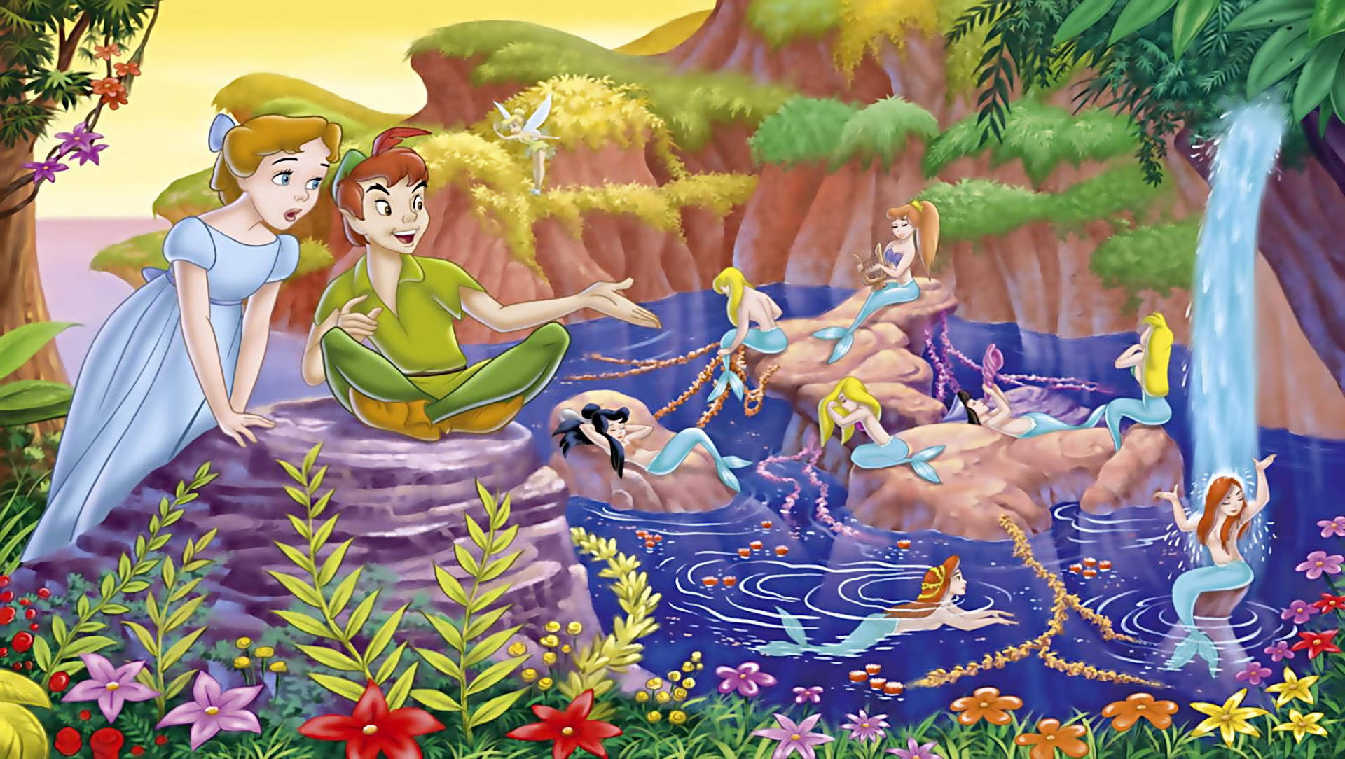Peter Pan - Peter Pan Wendy And Mermaids , HD Wallpaper & Backgrounds
