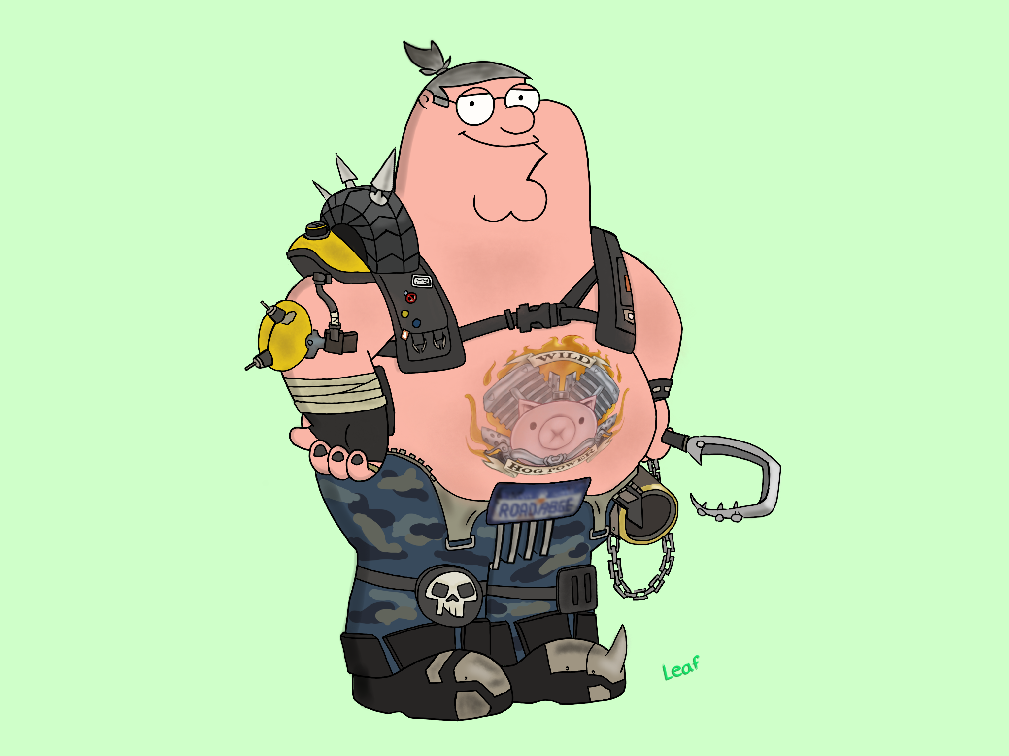 Peter Griffin As Roadhog - Cartoon , HD Wallpaper & Backgrounds