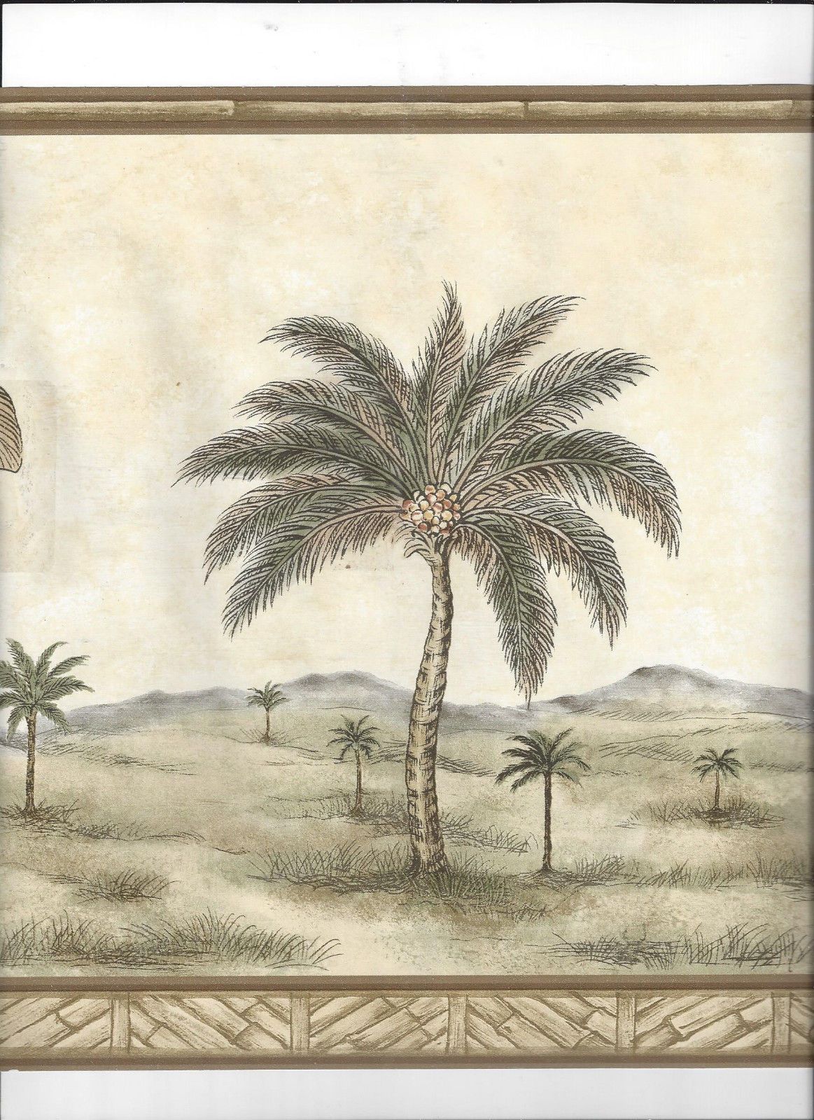 Wallpaper Border Tropical Palm Tree Trees Arrival Flowers - Wallpaper , HD Wallpaper & Backgrounds