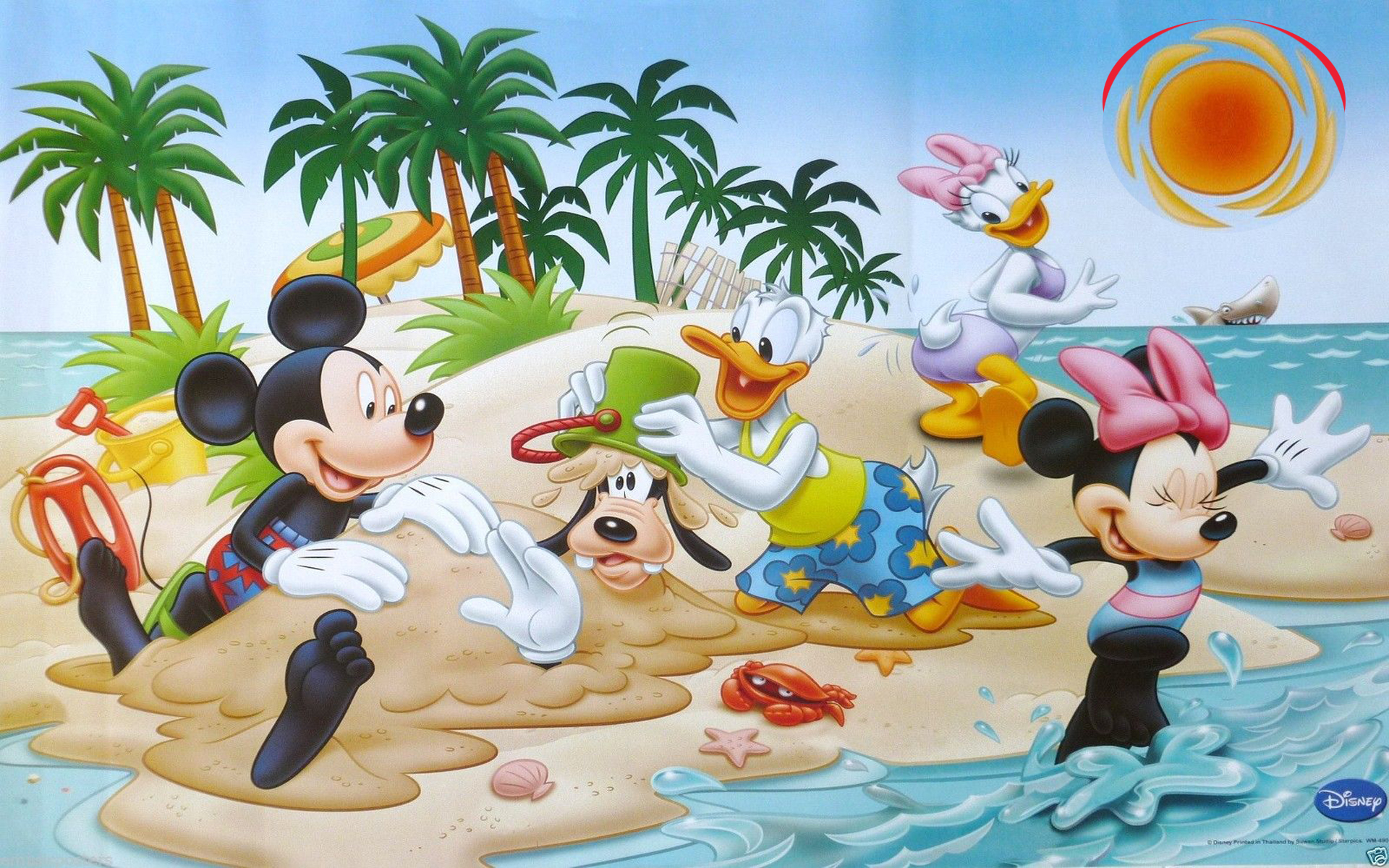 Donald Duck Daisy Duck Mi - Disney Characters On The Beach , HD Wallpaper & Backgrounds