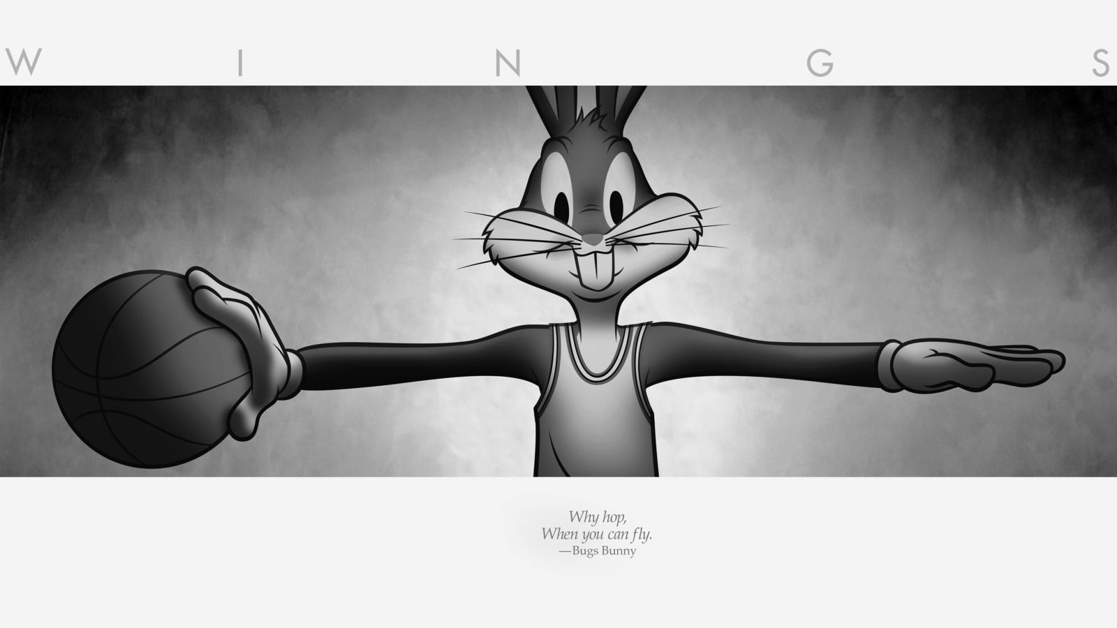 Hare Jordan Wings Poster - Bugs Bunny Jordan Logo , HD Wallpaper & Backgrounds