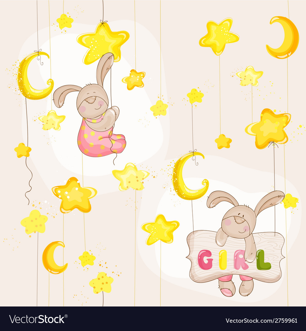 Baby Bunny Seamless Pattern Vector Image - Design , HD Wallpaper & Backgrounds