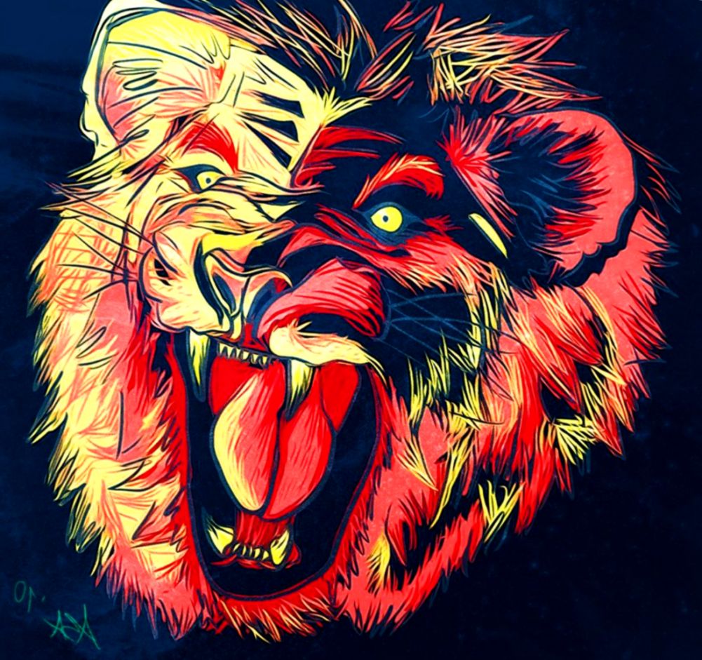 Artistic Lions Wallpapers Hd Desktop And Mobile Backgrounds - Red Hd Wallpaper Lion , HD Wallpaper & Backgrounds