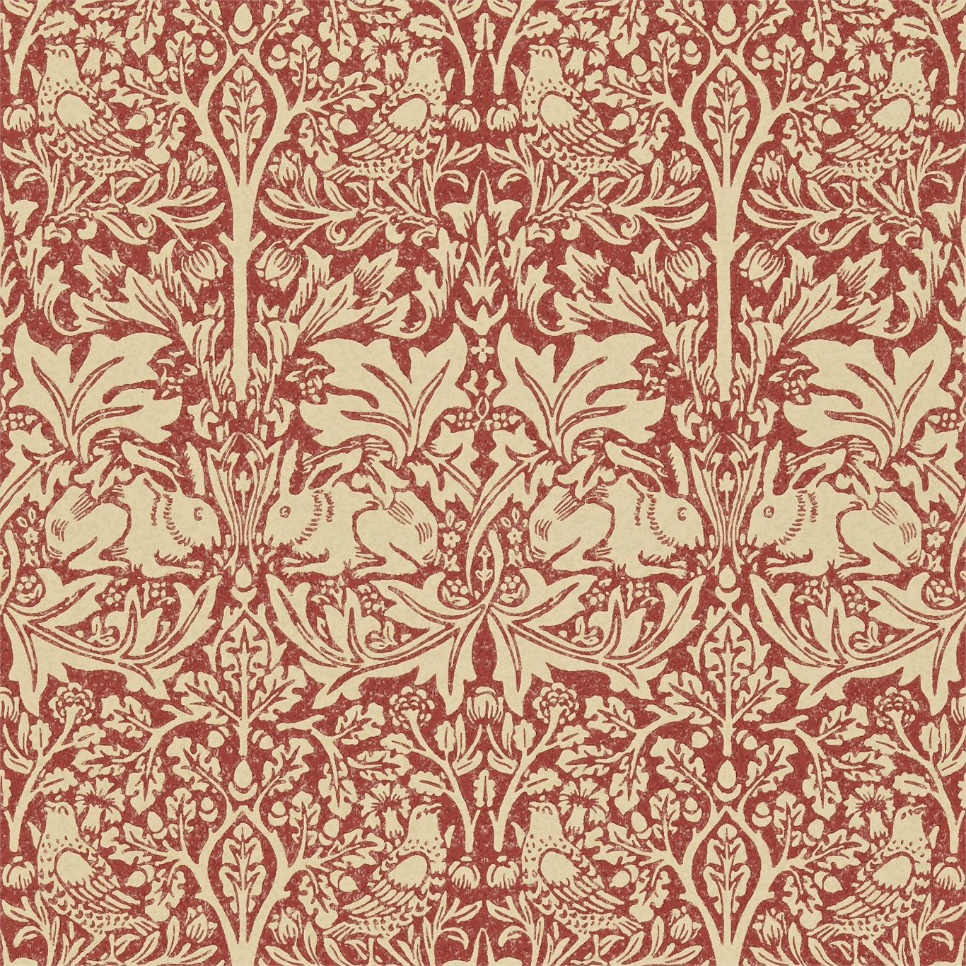 Brer Rabbit 210410 Church Red/biscuit - William Morris Wallpaper Brer Rabbit , HD Wallpaper & Backgrounds
