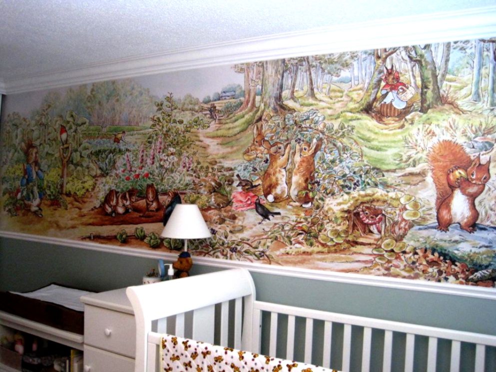 Peter Rabbit Nursery Oz Visuals Design - Peter Rabbit Wallpaper Nursery , HD Wallpaper & Backgrounds