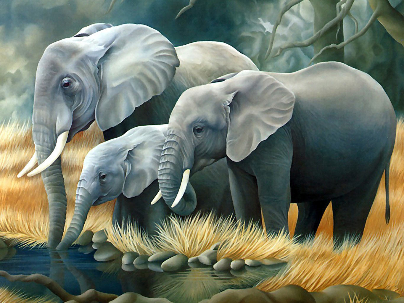 Desktop Animated Pics Of Elephants Download - 3d Animal Wallpaper Download , HD Wallpaper & Backgrounds
