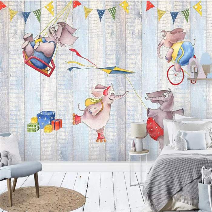 Beibehang Custom Wallpaper Baby Room Cute Cartoon Elephant - Pintura De Parede De Unicórnio , HD Wallpaper & Backgrounds