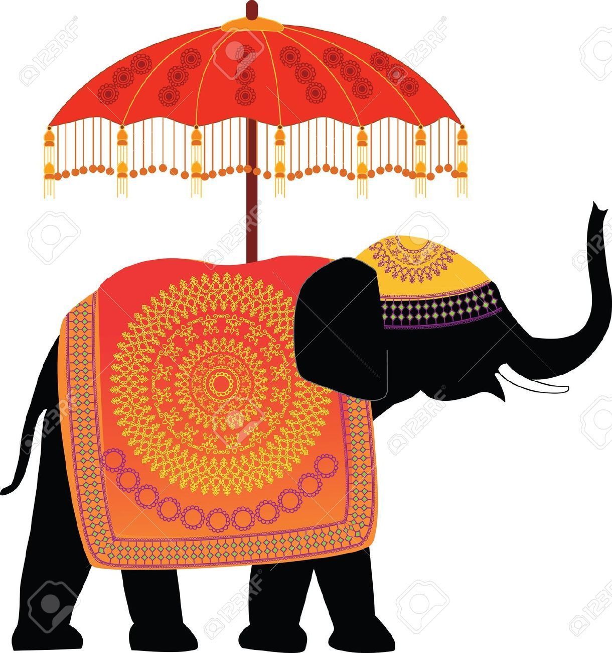 Indian Elephant With Umbrella , HD Wallpaper & Backgrounds