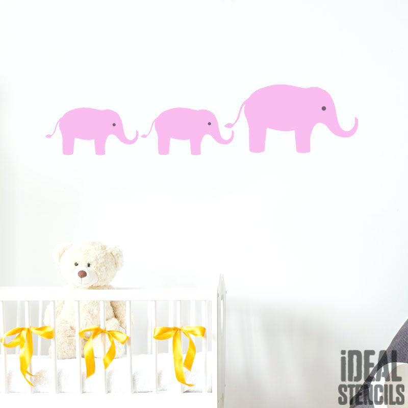 Elephant Nursery Wallpaper Baby Elephant Nursery Wallpaper - Stencil , HD Wallpaper & Backgrounds