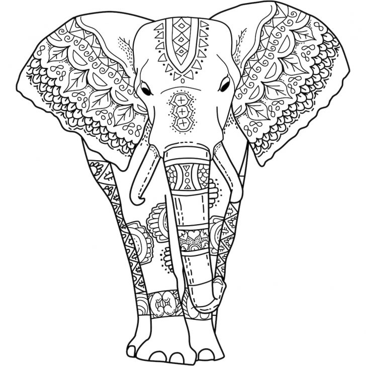 Elephant Coloring Page With Wallpaper Free - Elephant Head Coloring Page , HD Wallpaper & Backgrounds