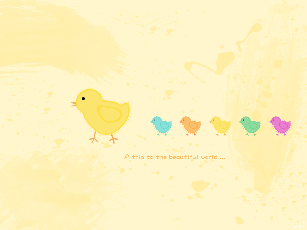 Cute Little Chicken Wallpaper - Illustration , HD Wallpaper & Backgrounds