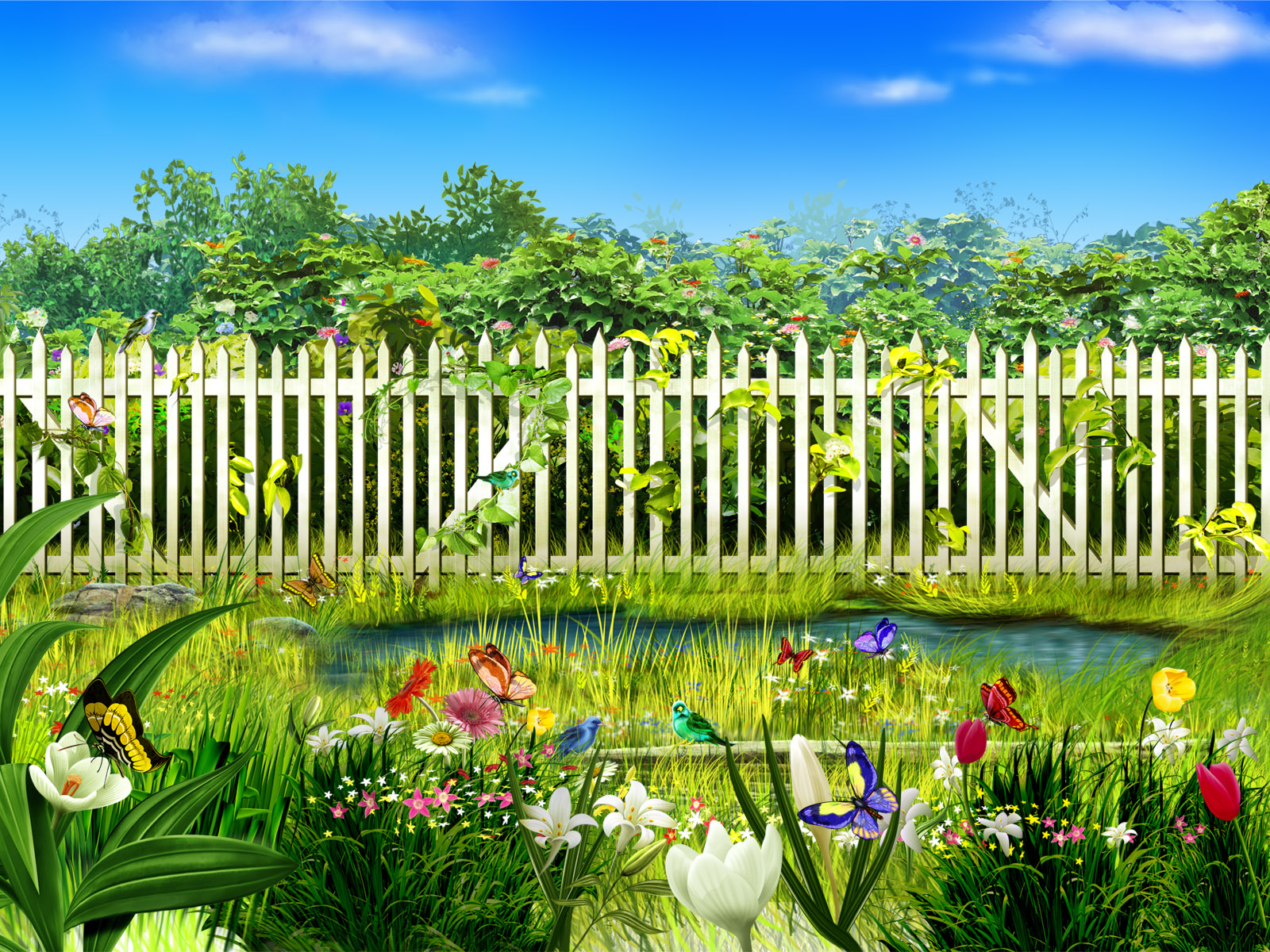 Flower Garden Backgrounds Hd , HD Wallpaper & Backgrounds