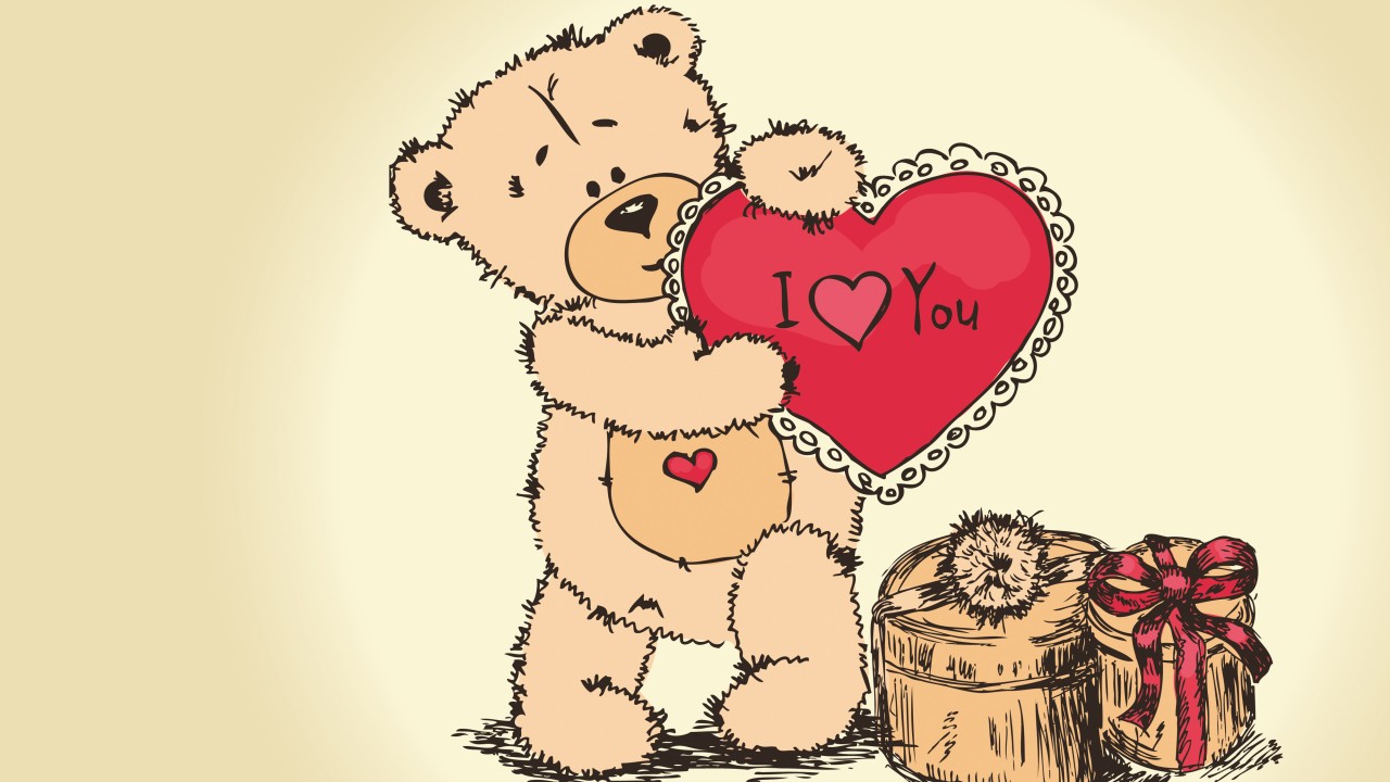 I Love You, Teddy Bear, Hd, 4k - Good Morning Happy Valentines Day , HD Wallpaper & Backgrounds